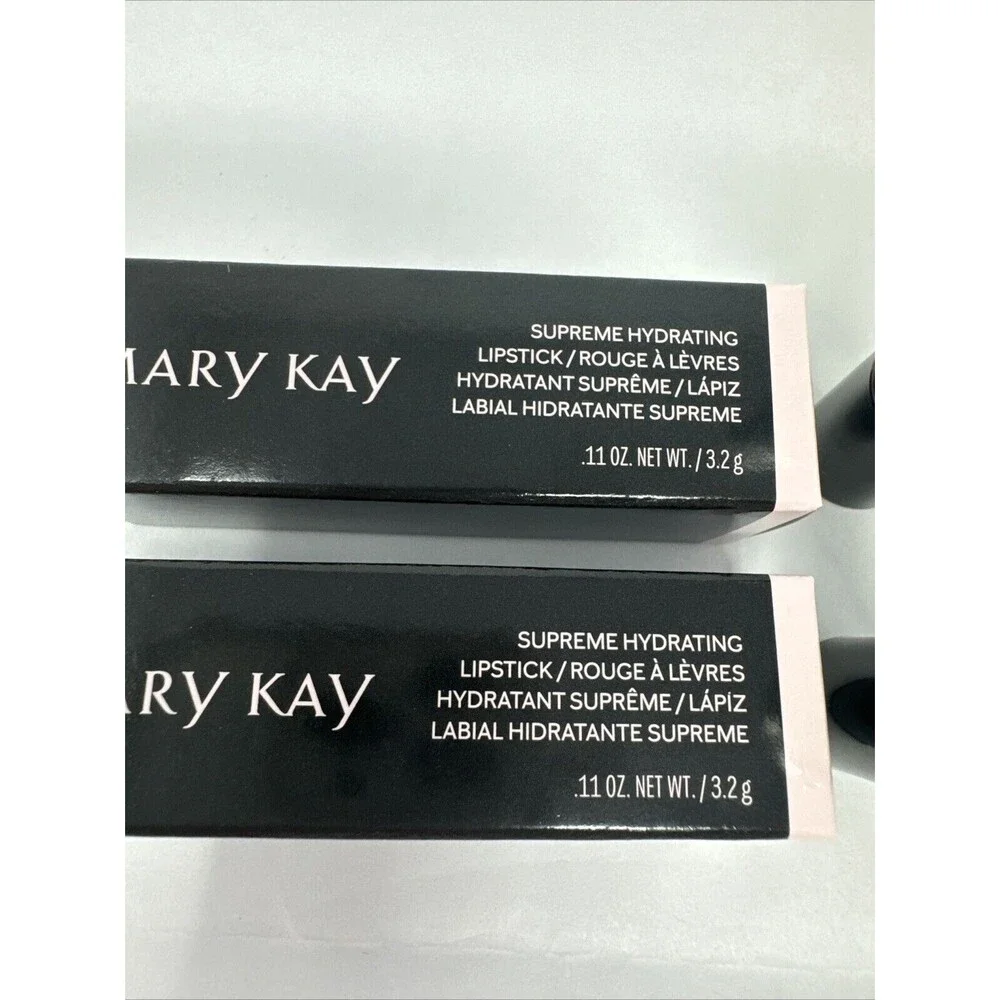 2x New In Box Mary Kay Supreme Hydrating Lipstick Festive Pink Full Size 155218